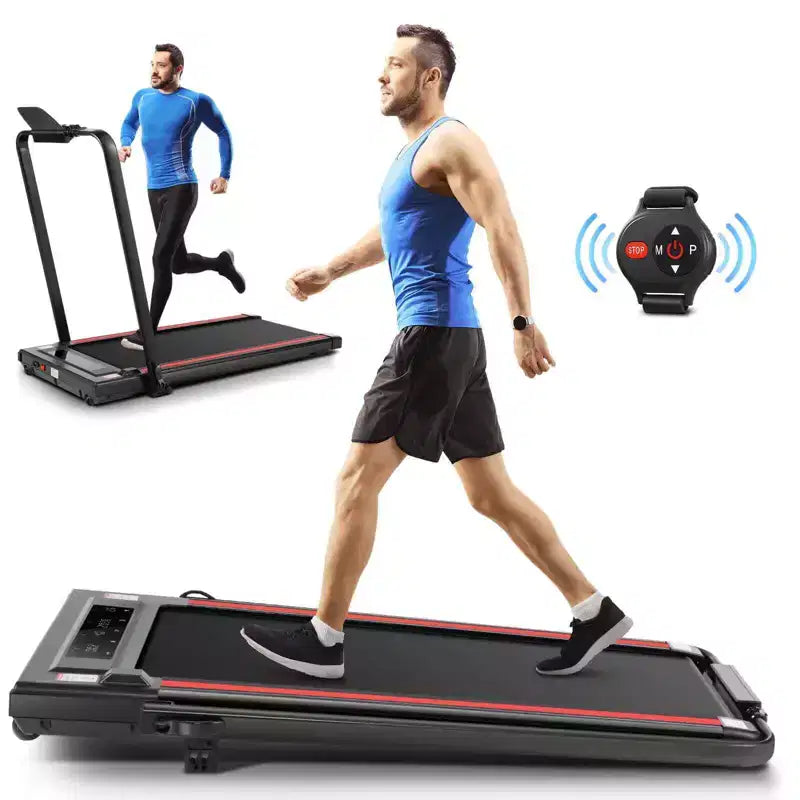 KRISRATE Treadmills with Incline & Touch Screen & Remote Watch for Home, Folding Walking Pad with Handle Bar,3.5HP 7.5MPH Under Desk Treadmill