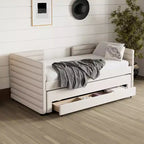 GDFStudio Alston Lit de repos double capitonné avec lit gigogne et tiroirs de rangement