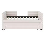 GDFStudio Alston Lit de repos double capitonné avec lit gigogne et tiroirs de rangement