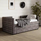 GDFStudio Alston Lit de repos double capitonné avec lit gigogne et tiroirs de rangement
