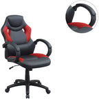 Okak Height-Adjustable Office Chair, Upholstered Desk Chair with Wheels, Comfy Gaming Chair for Office, Study, Play Room