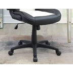 Okak Height-Adjustable Office Chair, Upholstered Desk Chair with Wheels, Comfy Gaming Chair for Office, Study, Play Room