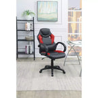 Okak Height-Adjustable Office Chair, Upholstered Desk Chair with Wheels, Comfy Gaming Chair for Office, Study, Play Room