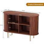 COZONY Fluted Sideboard Cabinet with Sliding Doors, Modern Storage Console with Adjustable Shelves for Living Room Kitchen Dining Entryway