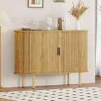 COZONY Fluted Sideboard Cabinet with Sliding Doors, Modern Storage Console with Adjustable Shelves for Living Room Kitchen Dining Entryway