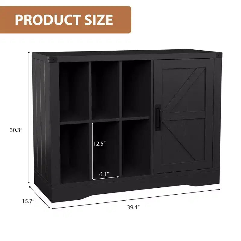 Meuble pour tourne-disque avec rangement pour vinyles, Meuble de platine de style ferme avec porte, Étagères de rangement pour vinyles, Meuble de rangement en bois pour salon, Noir