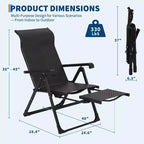 Outdoor folding rattan lounge chair, portable outdoor lounge chair, reversible outdoor footstool, PE rattan, 330 pounds, suitable for garden, balcony