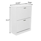 Meuble à chaussures en bois AndMakers 31 po H x 24 po L, blanc titane
