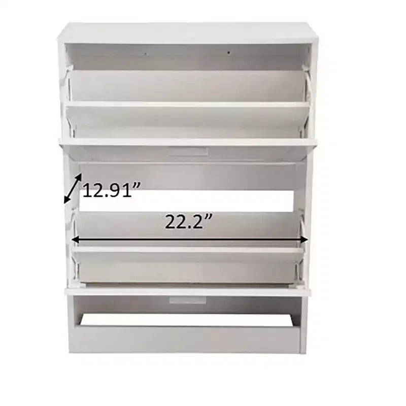 Meuble à chaussures en bois AndMakers 31 po H x 24 po L, blanc titane