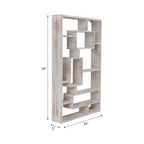 Modern Geometric Wall Shelf - Multi-Tier Decorative Wood Storage Rack - Casual Home Style for Living Room, Bedroom, Office