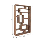 Modern Geometric Wall Shelf - Multi-Tier Decorative Wood Storage Rack - Casual Home Style for Living Room, Bedroom, Office