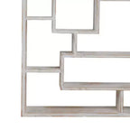 Modern Geometric Wall Shelf - Multi-Tier Decorative Wood Storage Rack - Casual Home Style for Living Room, Bedroom, Office