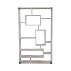 Modern Geometric Wall Shelf - Multi-Tier Decorative Wood Storage Rack - Casual Home Style for Living Room, Bedroom, Office