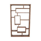 Modern Geometric Wall Shelf - Multi-Tier Decorative Wood Storage Rack - Casual Home Style for Living Room, Bedroom, Office