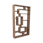 Modern Geometric Wall Shelf - Multi-Tier Decorative Wood Storage Rack - Casual Home Style for Living Room, Bedroom, Office