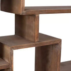 Modern Geometric Wall Shelf - Multi-Tier Decorative Wood Storage Rack - Casual Home Style for Living Room, Bedroom, Office