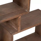 Modern Geometric Wall Shelf - Multi-Tier Decorative Wood Storage Rack - Casual Home Style for Living Room, Bedroom, Office