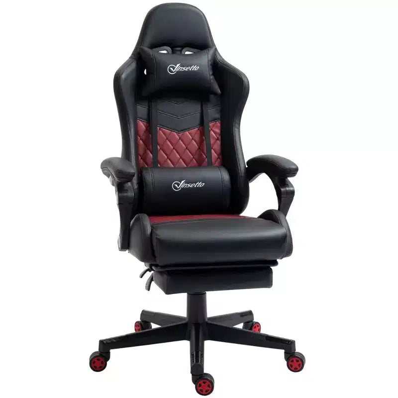 Chaise de gaming Okak High-Back avec appuie-tête, chaise d'ordinateur avec soutien lombaire et repose-pieds, chaise de bureau pour l'étude, salle de lecture