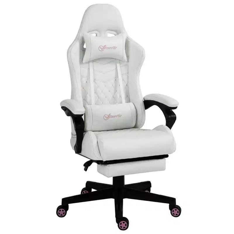 Chaise de gaming Okak High-Back avec appuie-tête, chaise d'ordinateur avec soutien lombaire et repose-pieds, chaise de bureau pour l'étude, salle de lecture