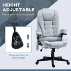Fauteuil de bureau exécutif de massage vibrant à 6 points Okak avec chaleur, fauteuil d'ordinateur inclinable avec télécommande, fauteuil confortable pour l'étude, le bureau, gris