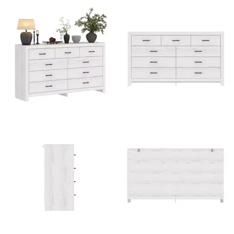 Commode de rangement rustique Famapy à 9 tiroirs, compartiments, construction robuste, tiroirs spacieux