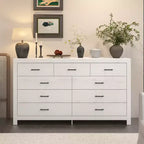 Commode de rangement rustique Famapy à 9 tiroirs, compartiments, construction robuste, tiroirs spacieux