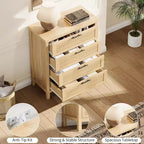 Commode de chambre encastrée, Meuble de coiffeuse, Commode haute de 90 cm avec 4 tiroirs et rangement pour vêtements pour chambre à coucher, salon