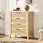Commode de chambre encastrée, Meuble de coiffeuse, Commode haute de 90 cm avec 4 tiroirs et rangement pour vêtements pour chambre à coucher, salon