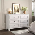 Commode marron de style ferme pour chambre à coucher avec 6 tiroirs, commode double meuble TV avec poignée vintage, commodes et chiffonniers larges en bois