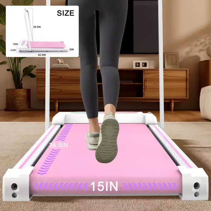 Tapis de course portatif NAYSAYE, entraîneur d'exercice, machine de marche et jogging pour la maison et le bureau, rose, 43,5*19,5*3,5