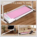 Tapis de course portatif NAYSAYE, entraîneur d'exercice, machine de marche et jogging pour la maison et le bureau, rose, 43,5*19,5*3,5