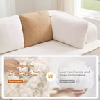 Canapé 106 sans accoudoirs en tissu Teddy 32D, design contrasté, canapé douillet et moelleux avec méridienne en L, pour salon