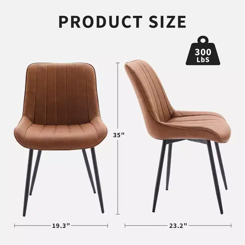 Ensemble de 2 chaises de salle à manger, similicuir, convenant à la cuisine et à la salle à manger, chaises confortables à pieds métalliques modernes, chaise d'appoint rembourrée
