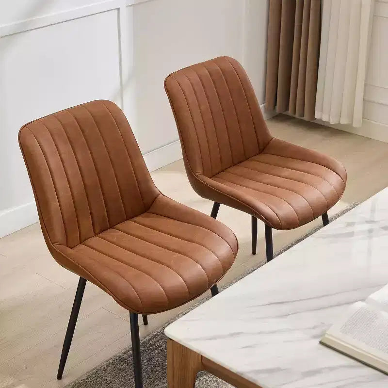 Ensemble de 2 chaises de salle à manger, similicuir, convenant à la cuisine et à la salle à manger, chaises confortables à pieds métalliques modernes, chaise d'appoint rembourrée