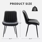Ensemble de 2 chaises de salle à manger, similicuir, convenant à la cuisine et à la salle à manger, chaises confortables à pieds métalliques modernes, chaise d'appoint rembourrée