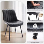 Ensemble de 2 chaises de salle à manger, similicuir, convenant à la cuisine et à la salle à manger, chaises confortables à pieds métalliques modernes, chaise d'appoint rembourrée
