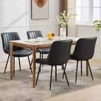 Ensemble de 2 chaises de salle à manger, similicuir, convenant à la cuisine et à la salle à manger, chaises confortables à pieds métalliques modernes, chaise d'appoint rembourrée