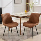 Ensemble de 2 chaises de salle à manger, similicuir, convenant à la cuisine et à la salle à manger, chaises confortables à pieds métalliques modernes, chaise d'appoint rembourrée