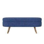Banc de rangement ottoman ovale EHMKNP, pieds en bois d'hévéa (43,5x16x16)