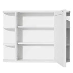 PexFix 31.5 x 23.6 Wooden Bathroom Medicine Cabinet with Mirror Wall Mirror Storage Cabinet with Doors and 6 Open Shelves for Over Sink White