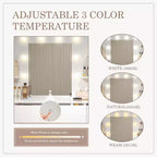 Coiffeuse minimaliste blanche Okak avec grand miroir et lumières LED, bureau de maquillage avec tiroirs et armoires, table de maquillage pour chambres à coucher