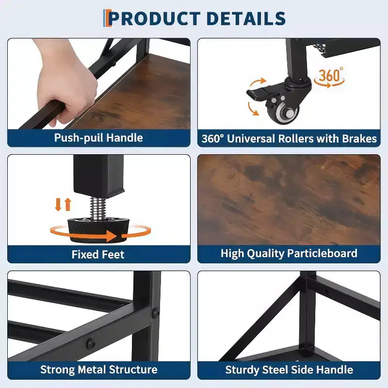 GustoWave Support d'imprimante, Table d'imprimante 3D, Meuble de rangement à roulettes, Étagère robuste pour bobines de filament, Bureaux à domicile