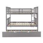 Lit superposé double sur double avec lit gigogne simple, Cadre de lit superposé en bois double pour enfants, adolescents et adultes, convertible en 2 lits