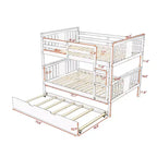 Lit superposé double sur double avec lit gigogne simple, Cadre de lit superposé en bois double pour enfants, adolescents et adultes, convertible en 2 lits