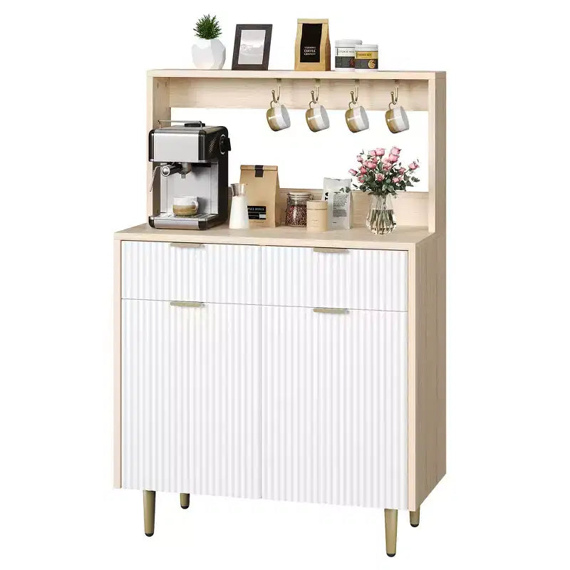 COZONY Sideboard Buffet with 2 Drawers & Adjustable Shelves, Modern Wood Console Table for Dining Room, Living Room, Kitchen, Entryway