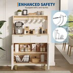 COZONY Sideboard Buffet with 2 Drawers & Adjustable Shelves, Modern Wood Console Table for Dining Room, Living Room, Kitchen, Entryway