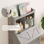 Meuble de rangement en bois CuisinSmart pour enfants, étagère à livres pour enfants avec couvercle à charnière et compartiment, pour salle de jeux, chambre d'enfant, crèche