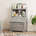 CuisinSmart Kids Wooden Storage Cabinet ,Kids Bookshelf Toy Storage with Flip-Top Lid and Cubby, for Playroom Bedroom Nursery Children Room