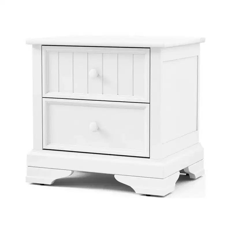 Table de chevet Royal Hampton 2 tiroirs avec boutons ronds, 61 cm