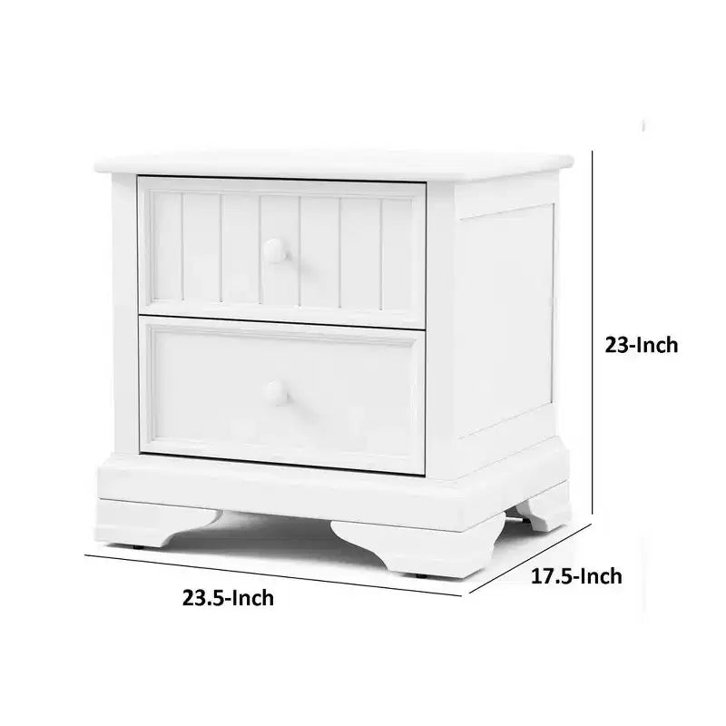 Table de chevet Royal Hampton 2 tiroirs avec boutons ronds, 61 cm